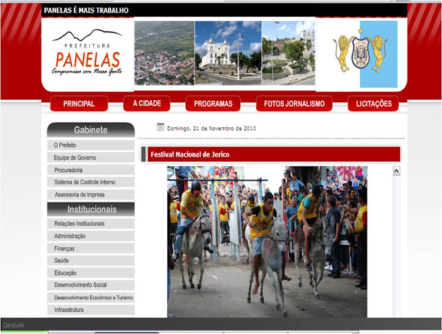 site antigo da prefeitura de Panelas-PE