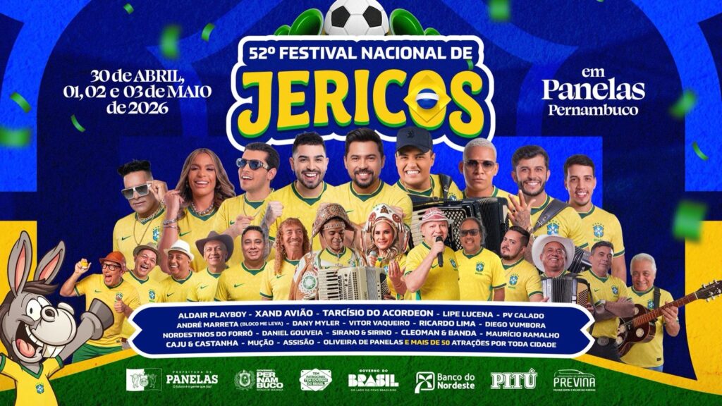 ATRAÇÕES DO FESTIVAL NACIONAL DE JERICOS 2026